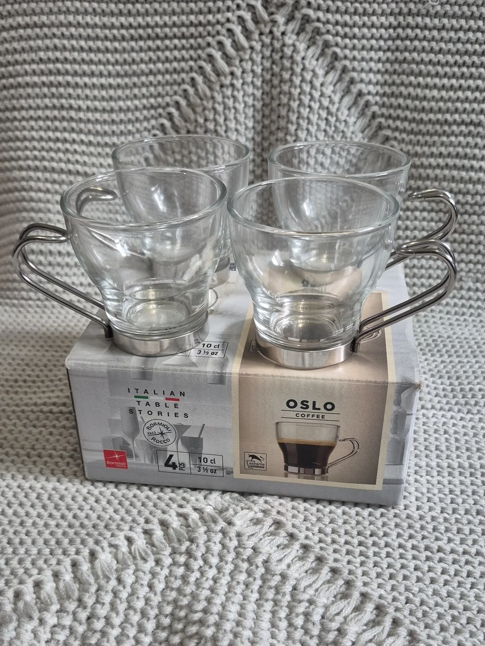 Bormioli Rocco Oslo espresso cups. Set Of 4. 3.5 Oz.